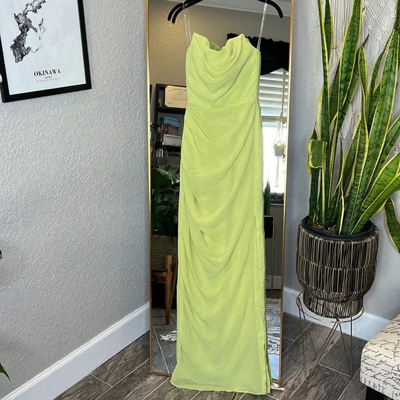 House of CB Adrienne Lime Green Strapless Dress NWOT - Picture 5 of 9